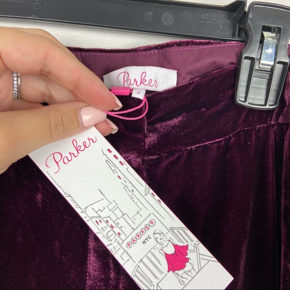 Parker Morgan Velvet Pants in Cordovan Sz 2 - Picture 2 of 10